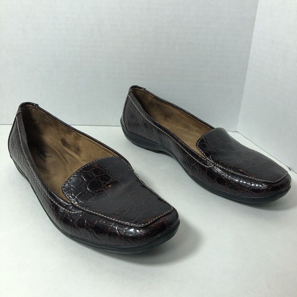 Naturalizer Loafers Womens Size 10 W Natural Soul Reddish Brown Slip On Fanna D1